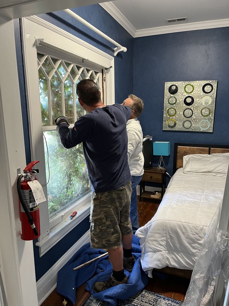 Interior install, two installers