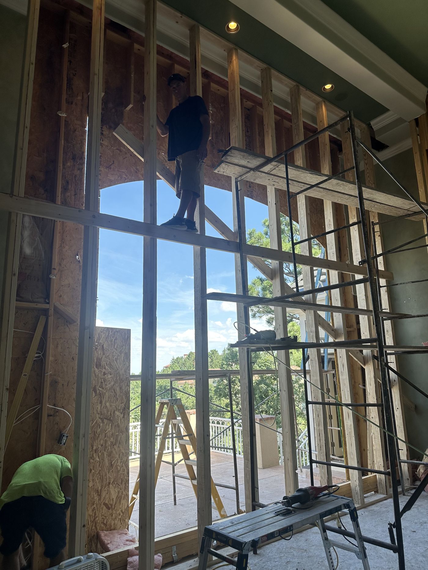 Large framed opening ready for glass